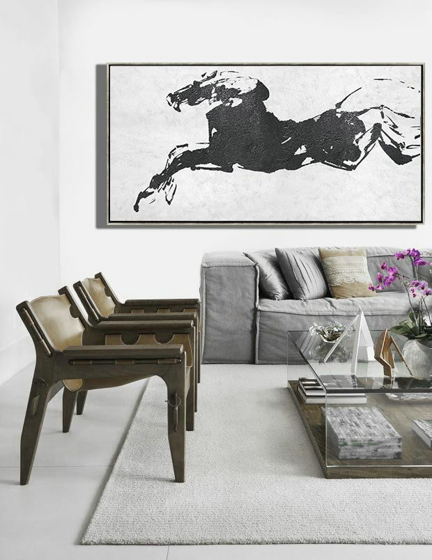 Contemporary Artwork,Oversized Horizontal Minimal Art On Canvas - Original Art For Sale By Artist